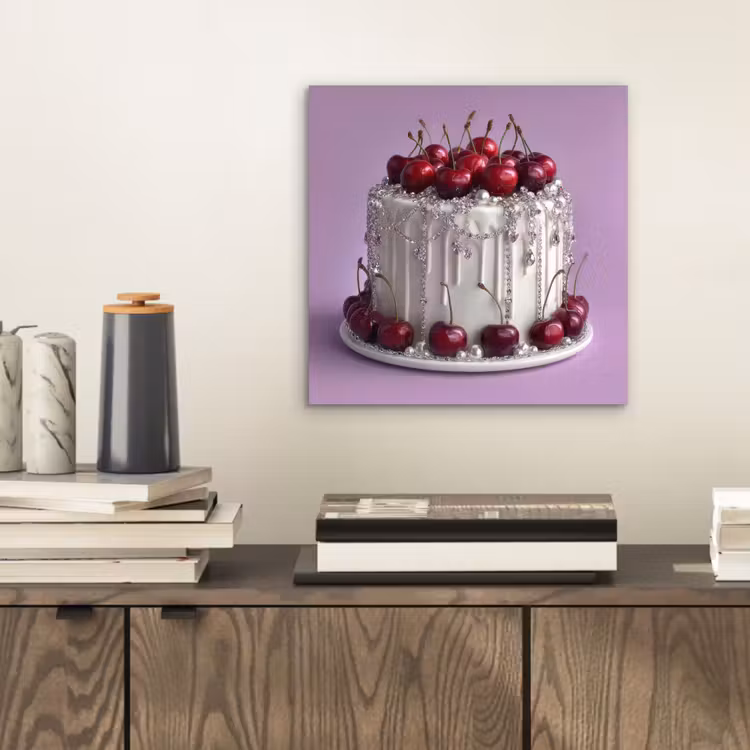 Taart - Kersen - Juwelen - Rood aluminium wit klein -sfeer1