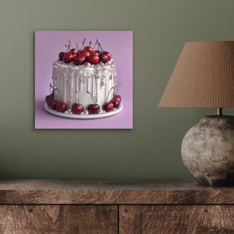 Taart - Kersen - Juwelen - Rood aluminium wit klein -sfeer2