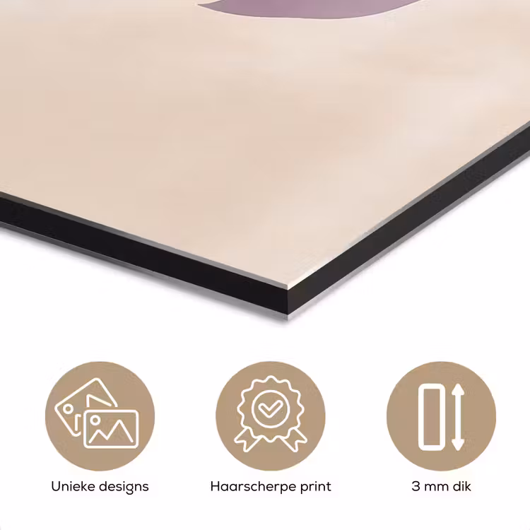 Tak - Bladeren - Minimalistisch - Beige aluminium wit klein -closeup_NL