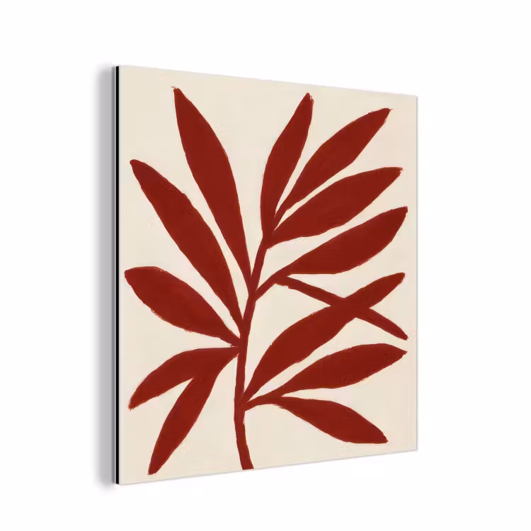 Tak - Bladeren - Rood aluminium wit klein -3d