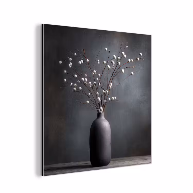 Takken - Vaas - Bolletjes - Wit aluminium wit klein -3d