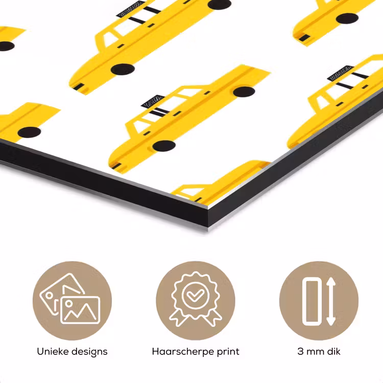 Taxi - Iconisch - Geel aluminium wit klein 46 -closeup_NL