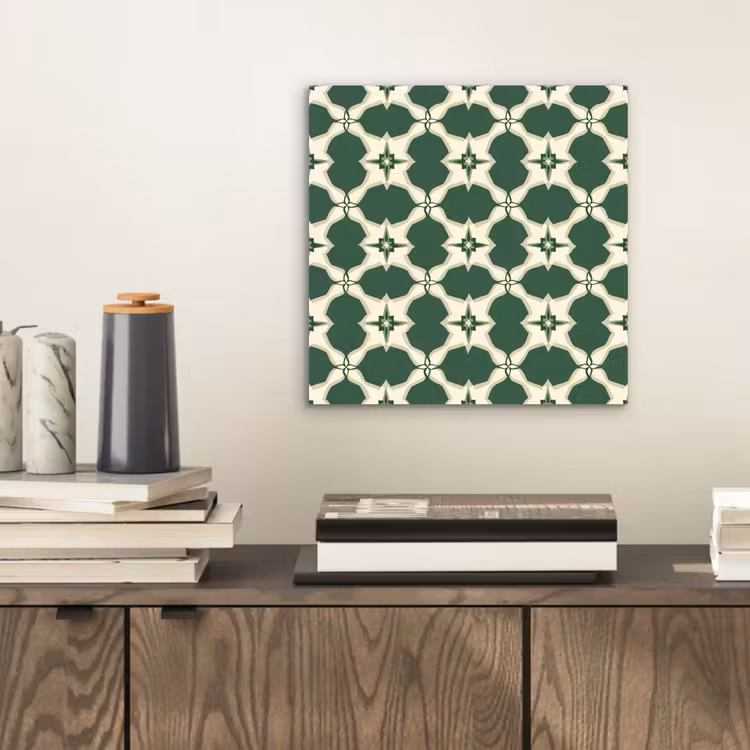 Tegel - Klassiek - Groen aluminium wit klein 46 -sfeer1