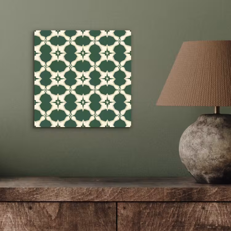 Tegel - Klassiek - Groen aluminium wit klein 46 -sfeer2
