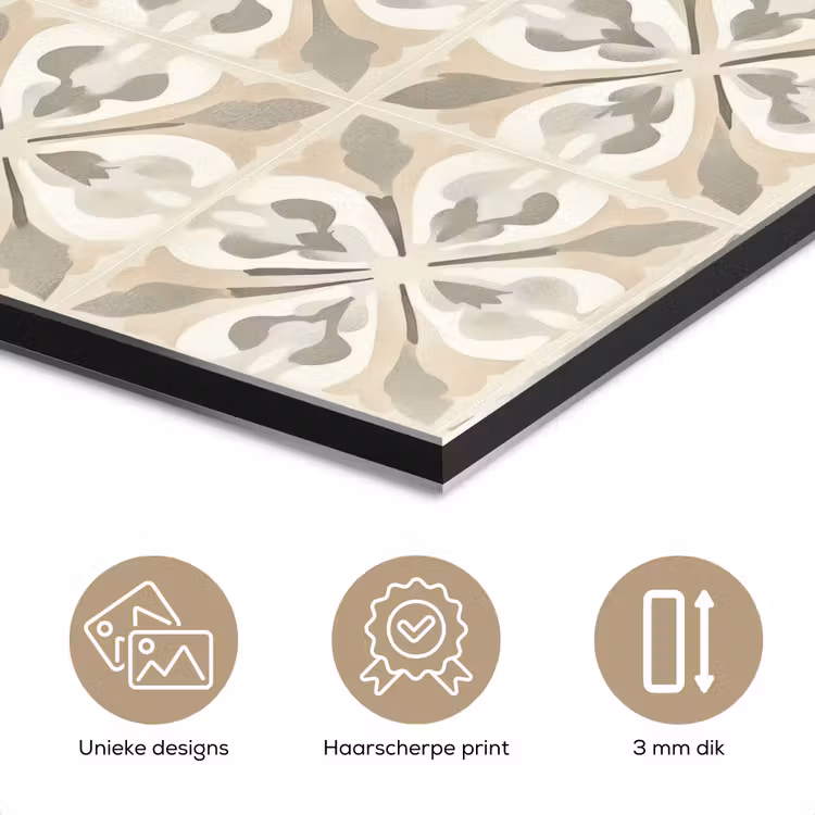 Tegel - Motief - Beige aluminium wit klein 46 -closeup_NL