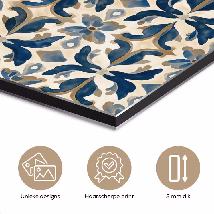Tegel - Patroon - Blauw - Beige aluminium wit klein 46 -closeup_NL