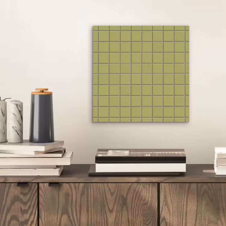 Tegel - Patroon - Olijfgroen aluminium wit klein 46 -sfeer1