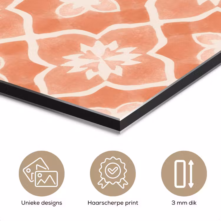 Tegelpatroon - Arabesk - Vintage - Terracotta aluminium wit klein 46 -closeup_NL