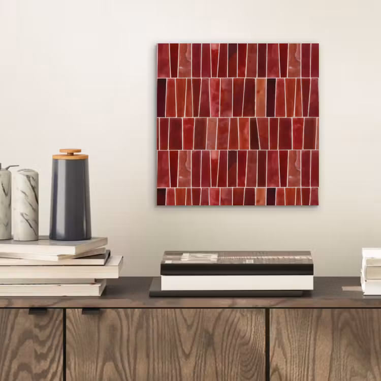 Tegels - Modern - Structuur - Dieprood aluminium wit klein 46 -sfeer1