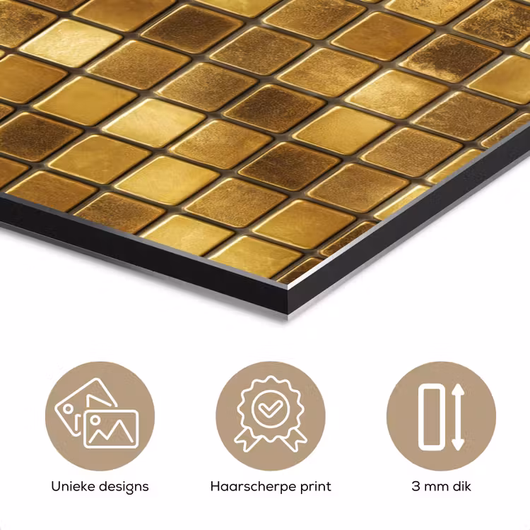 Tegels - Mozaïek - Luxe - Warm Goud aluminium wit klein 46 -closeup_NL