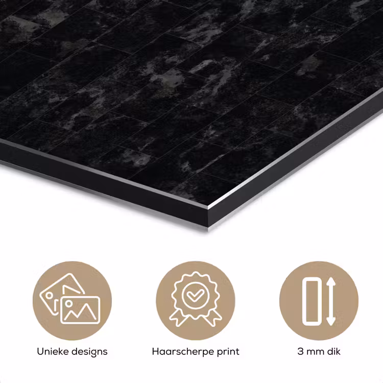 Tegels - Patroon - Marmer - Zwart aluminium wit klein 46 -closeup_NL