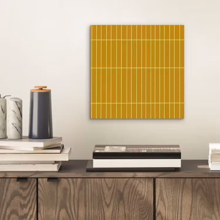 Tegels - Verticaal - Mosterdgeel aluminium wit klein 46 -sfeer1