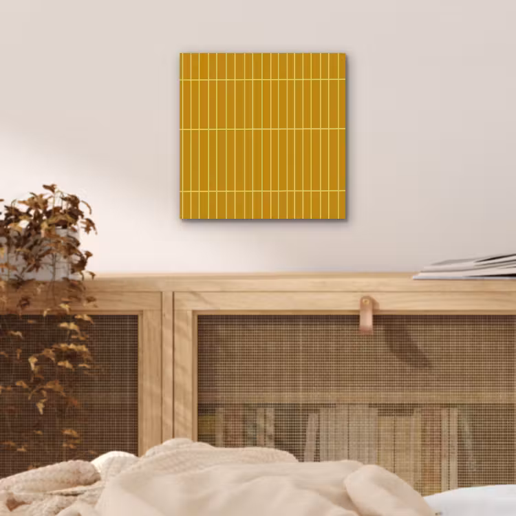 Tegels - Verticaal - Mosterdgeel aluminium wit klein 46 -sfeer3
