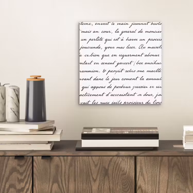 Tekst - Handschrift - Klassiek - ZwartWit aluminium wit klein -sfeer1