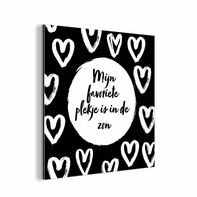 Tekst - Mijn favoriete plekje is in de zon - Quotes - Zomer - Zon aluminium wit klein -3d