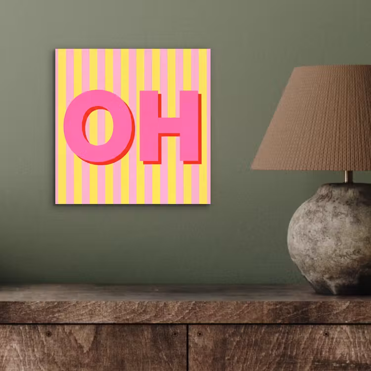 Tekst - Strepen - Roze aluminium wit klein -sfeer2