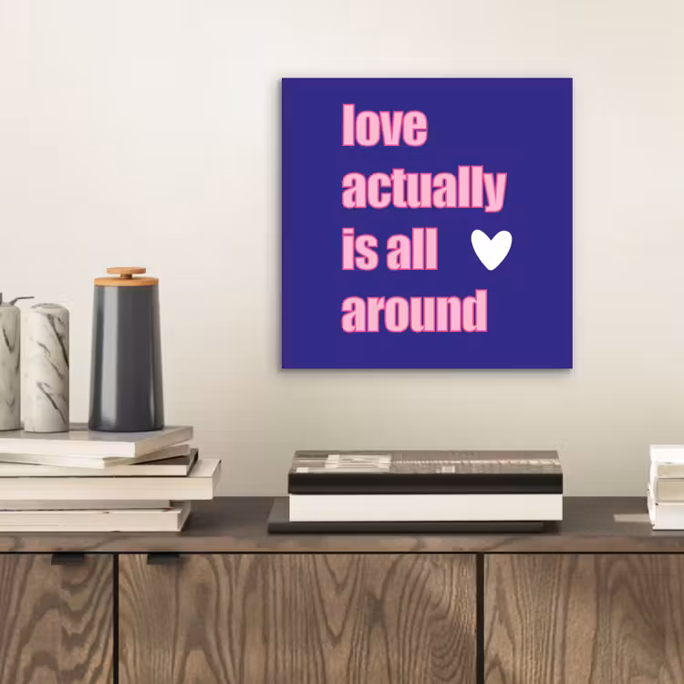 Tekst - Valentijn - Love - Blauw aluminium wit klein -sfeer1