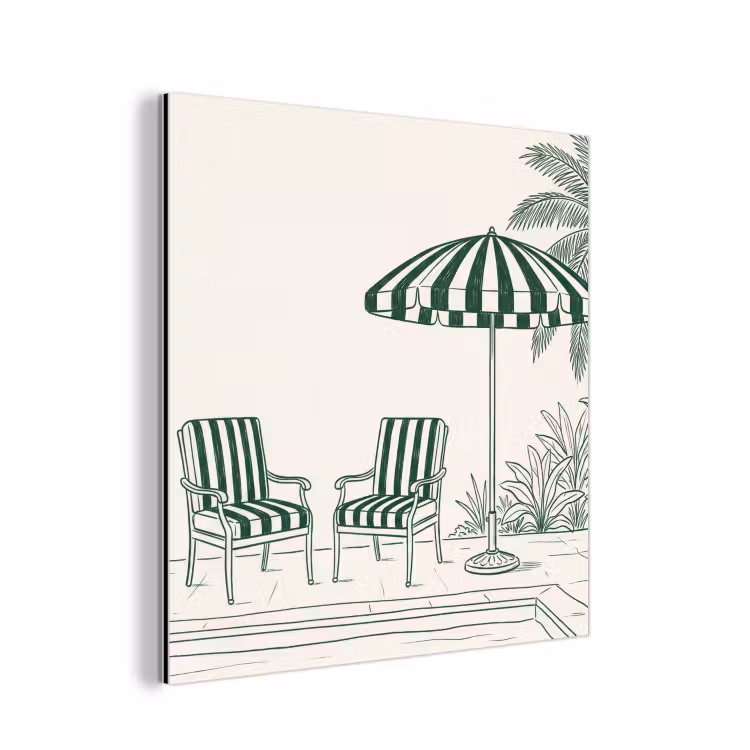 Terras - Illustratie - Groen aluminium wit klein -3d