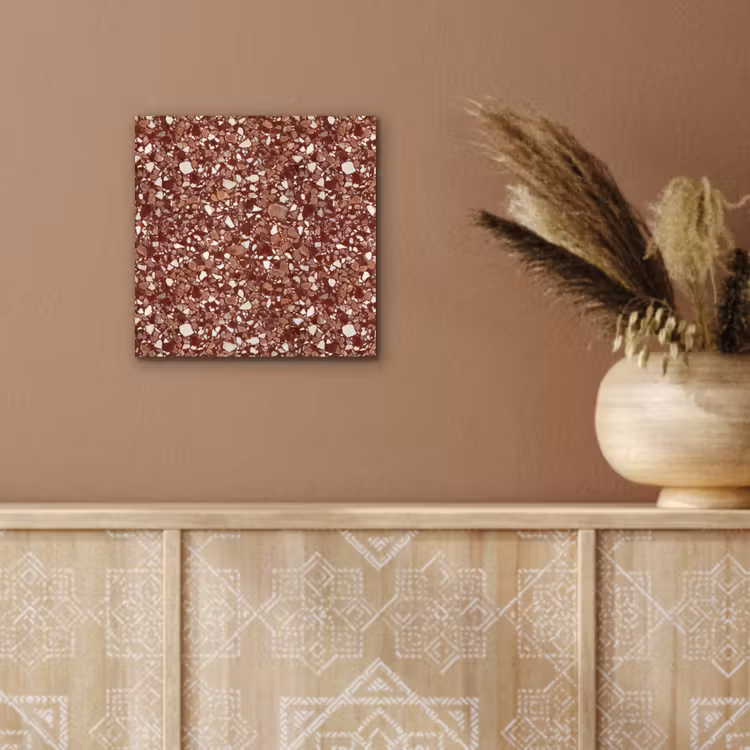 Terrazzo - Patroon - Steentextuur - Roodbruin aluminium wit klein 46 -sfeer4