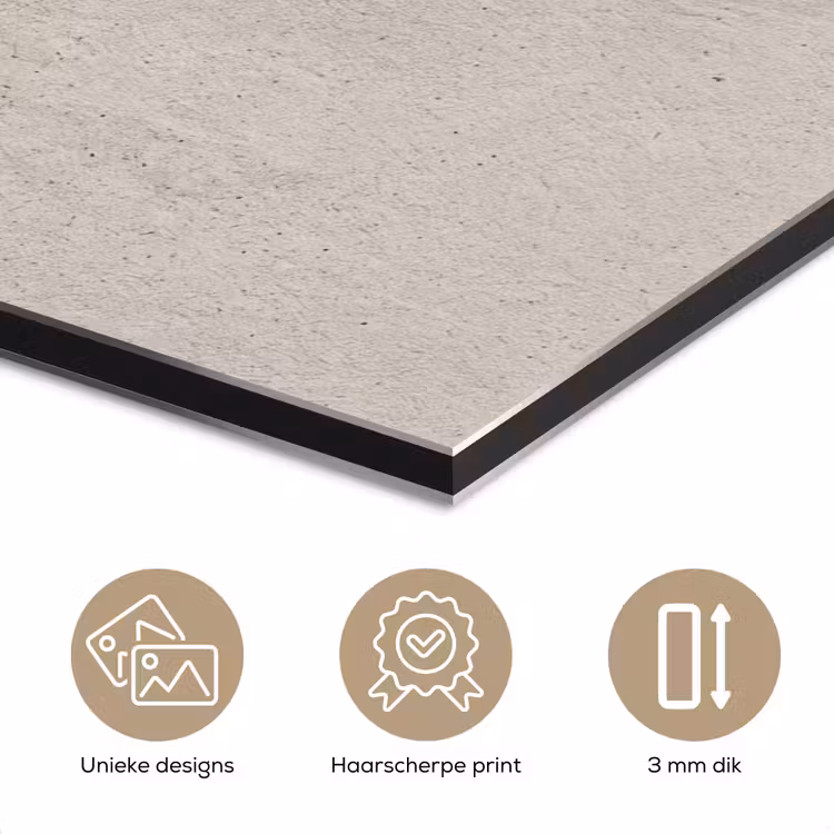 Textuur - Effen - Abstract - Beige aluminium wit klein -closeup_NL
