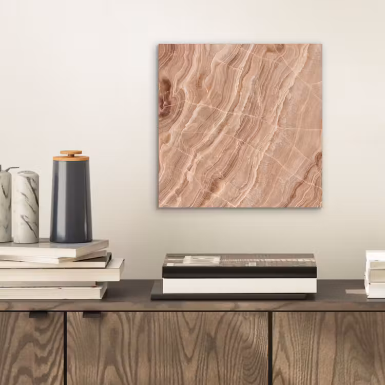 Textuur - Golvend - Abstract - Warm - Bruin aluminium wit klein -sfeer1