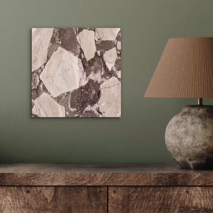 Textuur - Marmer - Abstract - Beige - Bruin aluminium wit klein -sfeer2