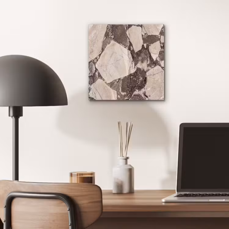 Textuur - Marmer - Abstract - Beige - Bruin aluminium wit klein -sfeer5