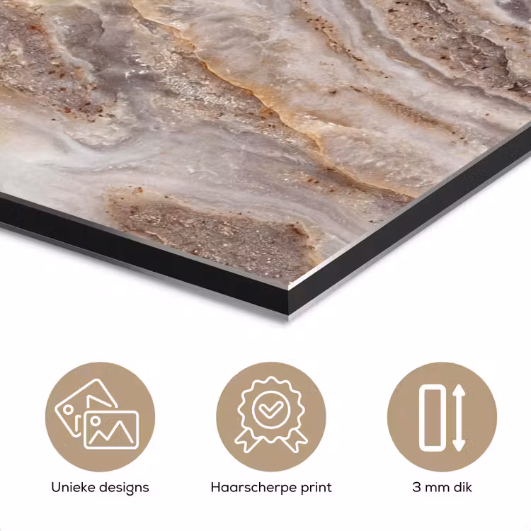 Textuur - Steen - Abstract - Beige aluminium wit klein -closeup_NL