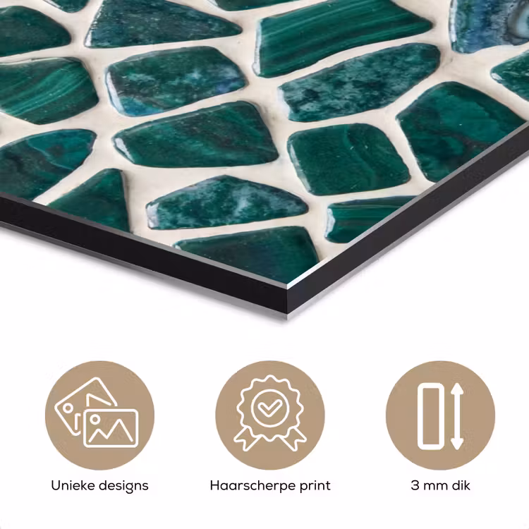 Textuur - Steen - Groen - Abstract - Patroon aluminium wit klein -closeup_NL