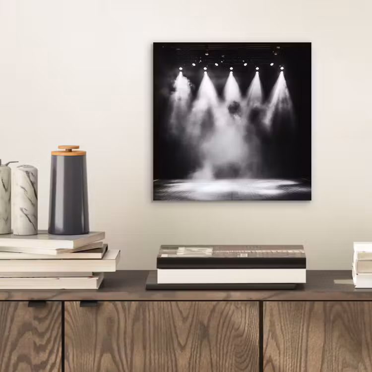 Theaterzaal - Mist - Spotlights - Zwart aluminium wit klein -sfeer1