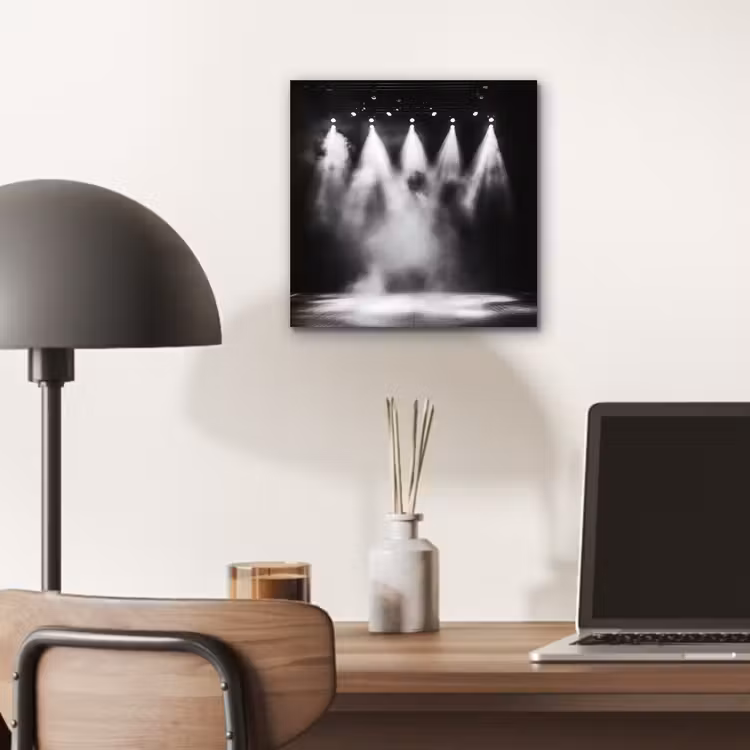 Theaterzaal - Mist - Spotlights - Zwart aluminium wit klein -sfeer5