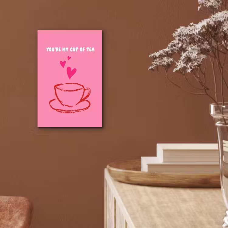Thee - Roze - Valentijn - Tekst aluminium wit klein -sfeer4