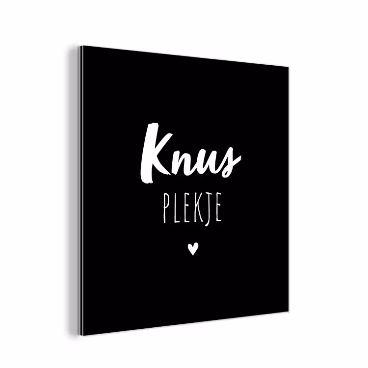 Thuis - Quotes - Knus plekje - Tekst aluminium wit klein -3d