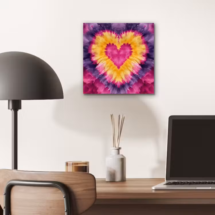 Tie dye - Hartvorm - Vlammen - Oranje aluminium wit klein -sfeer5