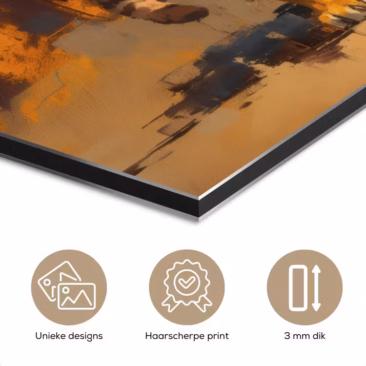 Tijger - Geschilderd - Oranje - Penseelstreken aluminium wit klein -closeup_NL