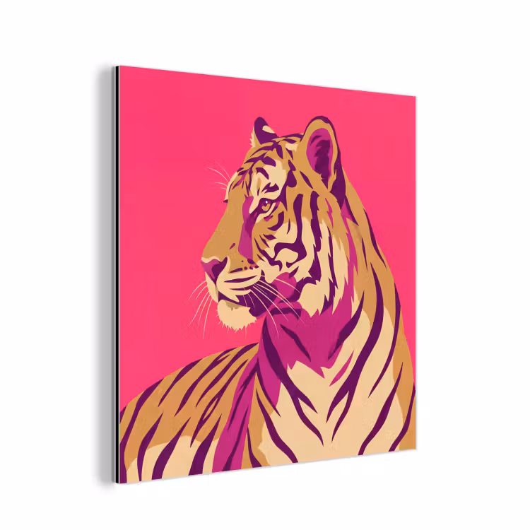 Tijger - Modern - Neon aluminium wit klein -3d