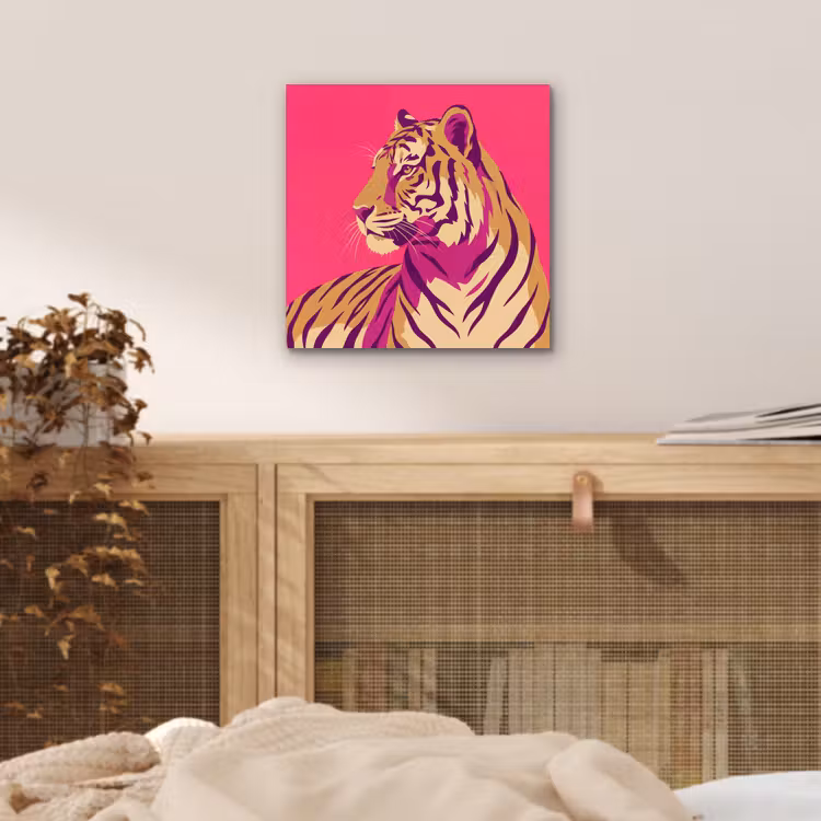 Tijger - Modern - Neon aluminium wit klein -sfeer3