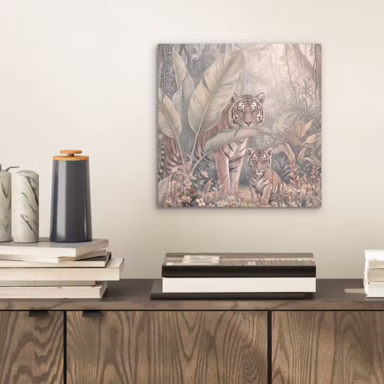 Tijger - Welp - Jungle - Illustratie - Dieren aluminium wit klein -sfeer1