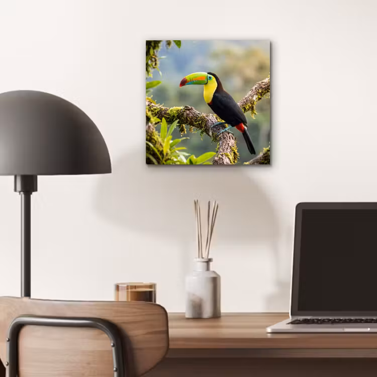 Toekan - Jungle - Natuur - Kleurrijk aluminium wit klein -sfeer5