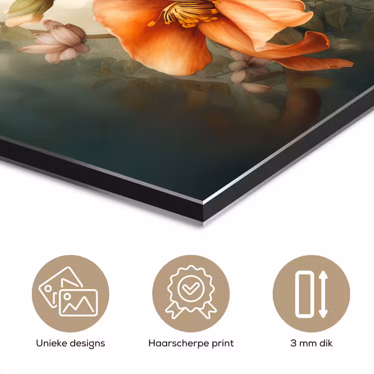 Toekan - Vogel - Bloemen - Planten aluminium wit klein -closeup_NL
