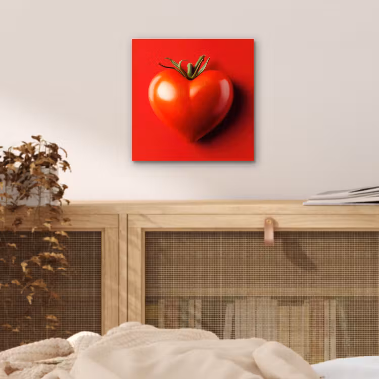 Tomaat - Rood - Hart aluminium wit klein -sfeer3