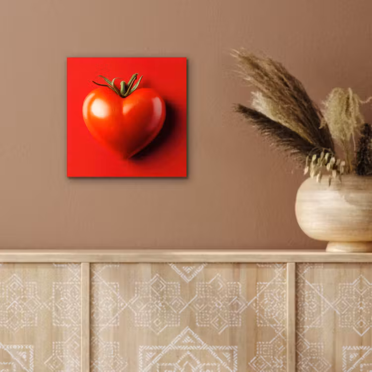 Tomaat - Rood - Hart aluminium wit klein -sfeer4