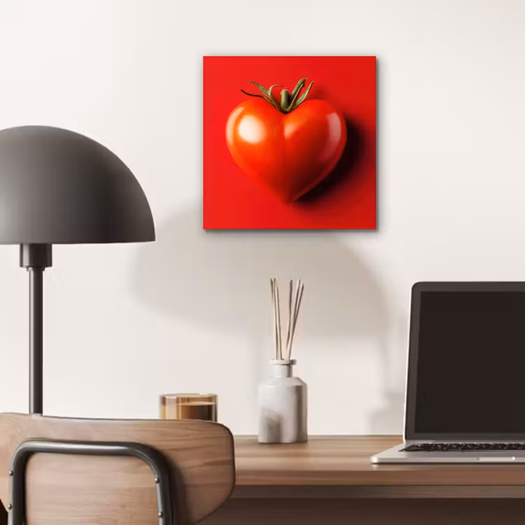 Tomaat - Rood - Hart aluminium wit klein -sfeer5
