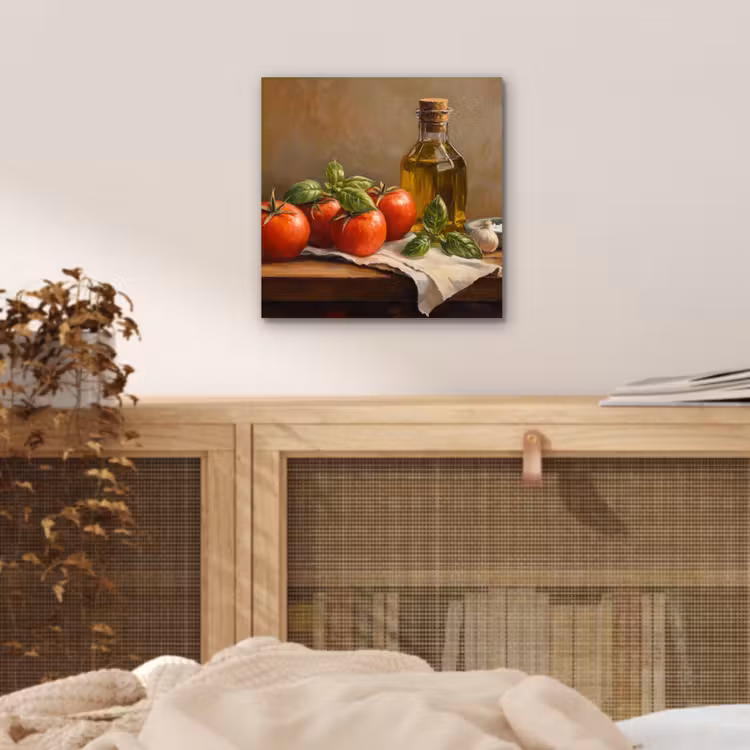 Tomaten - Olijfolie - Stilleven aluminium wit klein -sfeer3