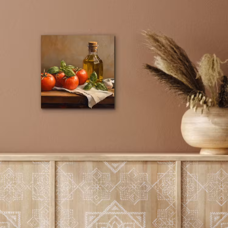Tomaten - Olijfolie - Stilleven aluminium wit klein -sfeer4