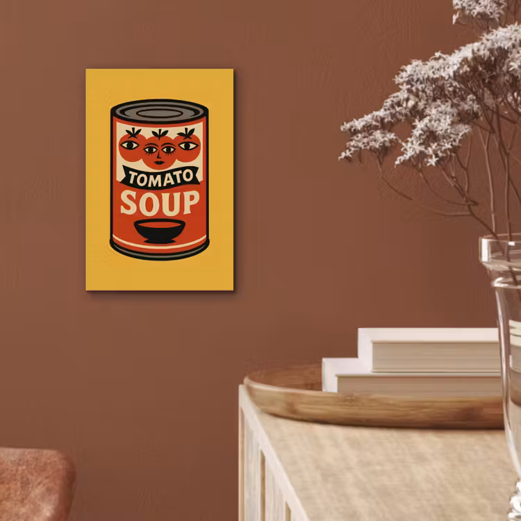 Tomatensoep - Gezichtje - Illustratie - Rood aluminium wit klein -sfeer4