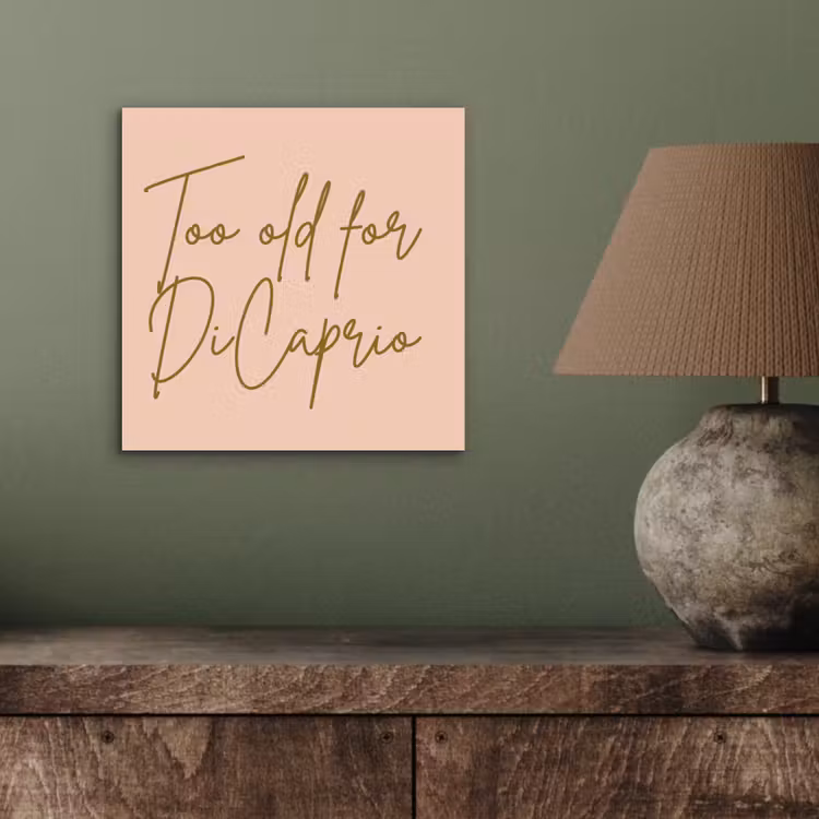 Too old for dicaprio - Roze - Groen aluminium wit klein -sfeer2