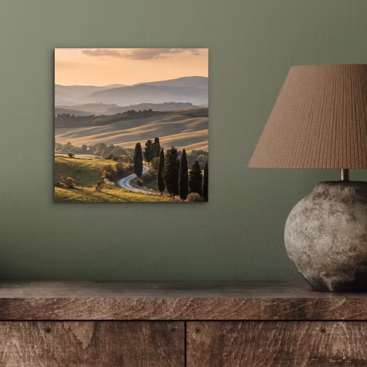Toscaans - Landschap - Heuvels aluminium wit klein -sfeer2