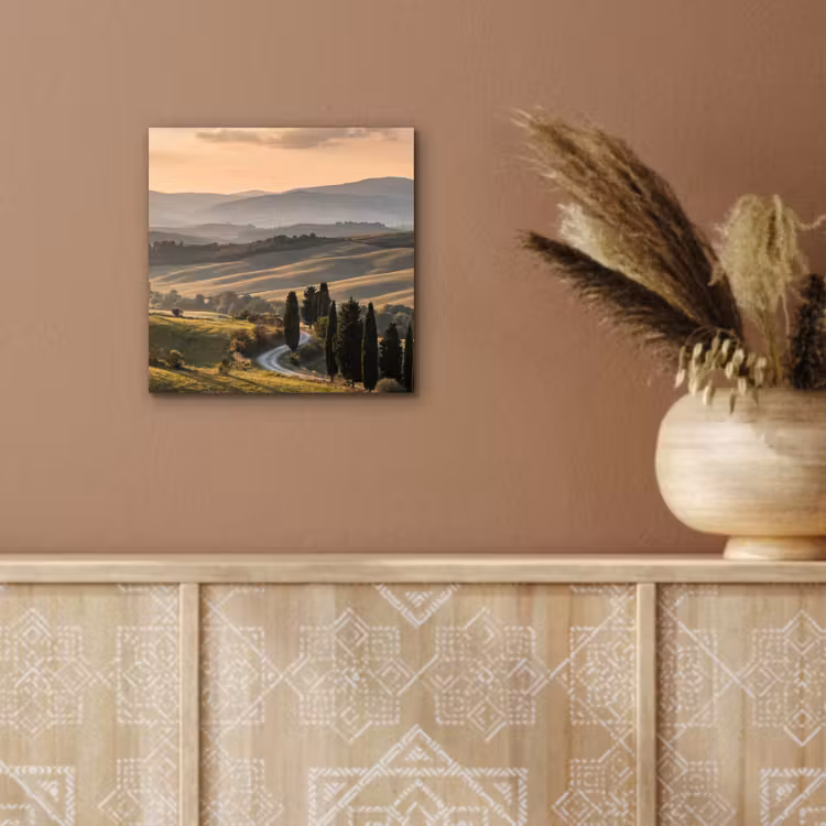 Toscaans - Landschap - Heuvels aluminium wit klein -sfeer4