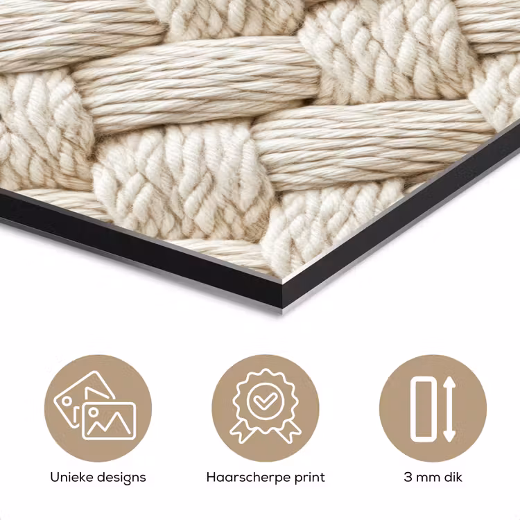 Touw - Gebreid - Beige aluminium wit klein 46 -closeup_NL